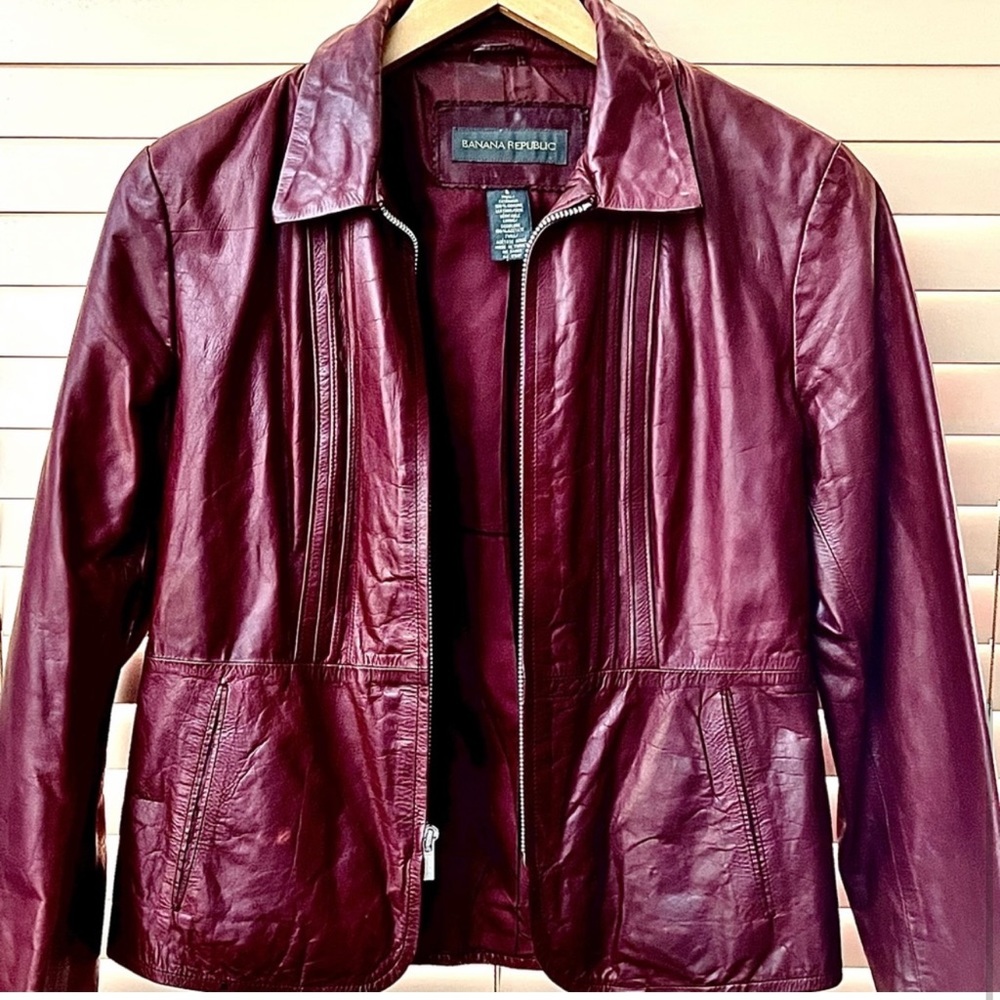 Wine Colored Authentic Leather Jacket - image 1